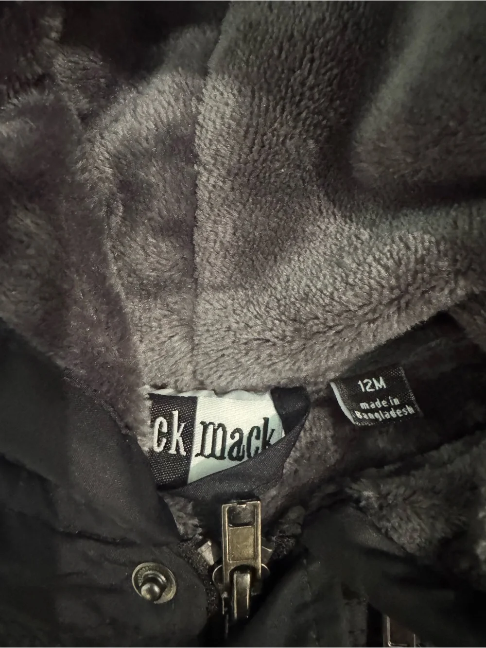 Mick Mack Black Hooded Puffer Jacket with Faux Fur Trim